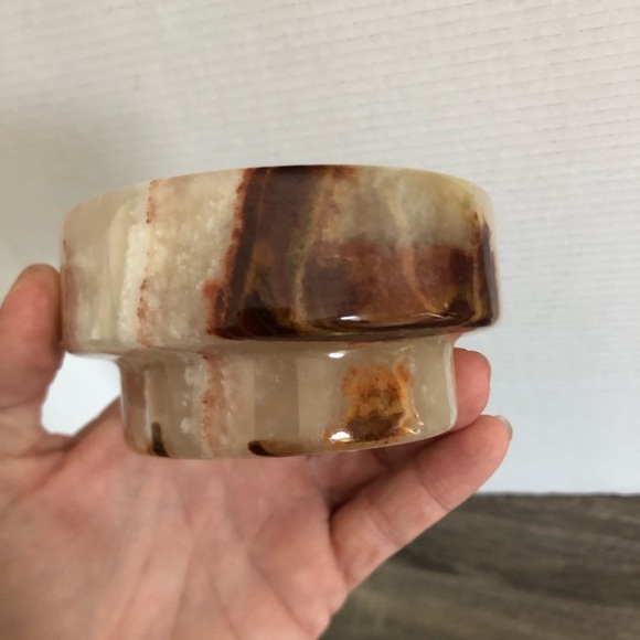 Vtg Carved Onyx Candle Holder - Picture 7 of 13